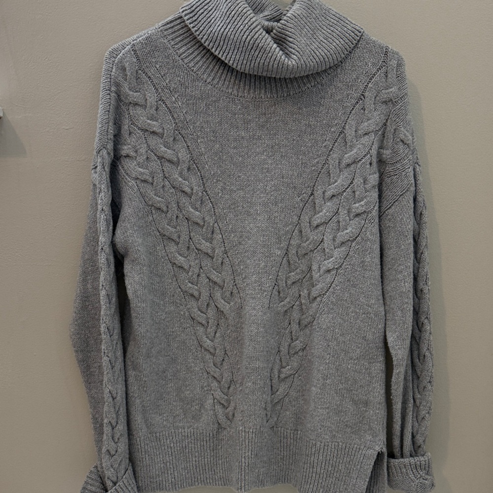 Vince Camuto Charcoal Cable Knit Turtleneck Sweater